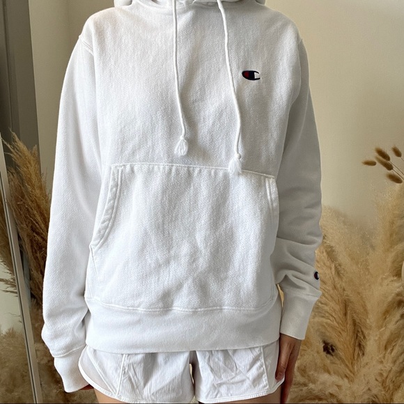 Champion Vintage Reverse Weave White Hoodie - Picture 7 of 16